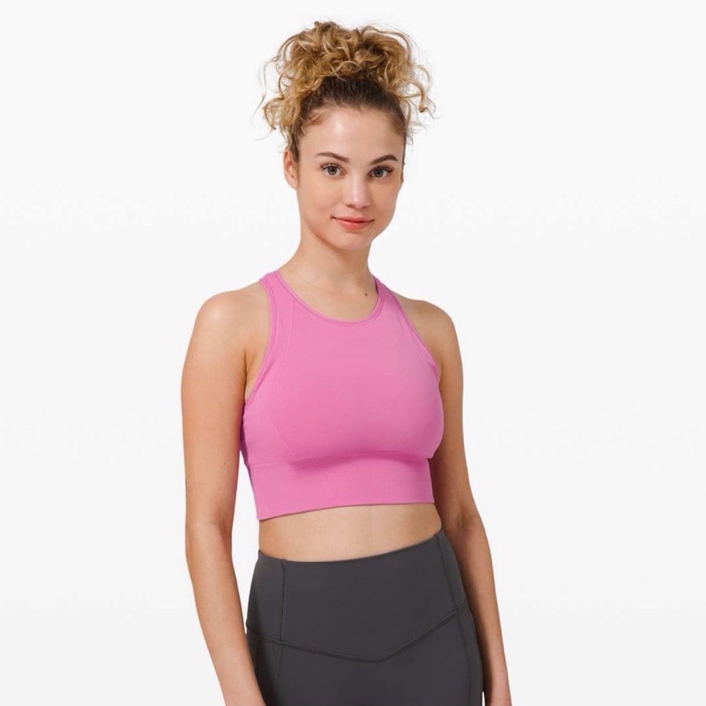 Lululemon EEB to Train Sports Bra Magenta Glow Size 8
